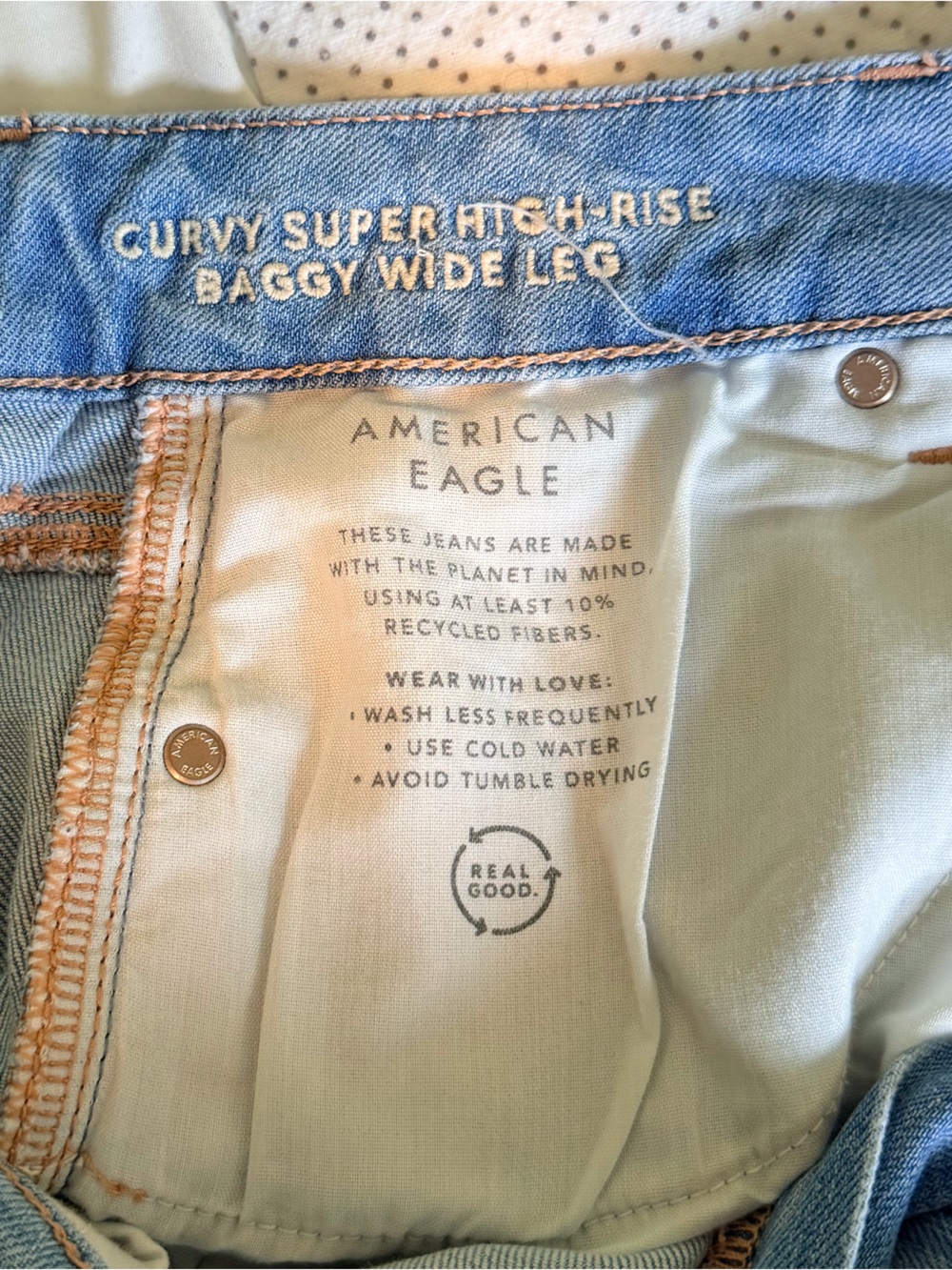 American Eagle Outfitters Light Blue Wide-Leg Jeans, women’s size 10 - Picture 7 of 8